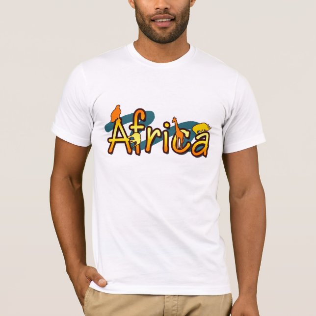 Africa trendy cool and fun design men's t-shirts (Front)