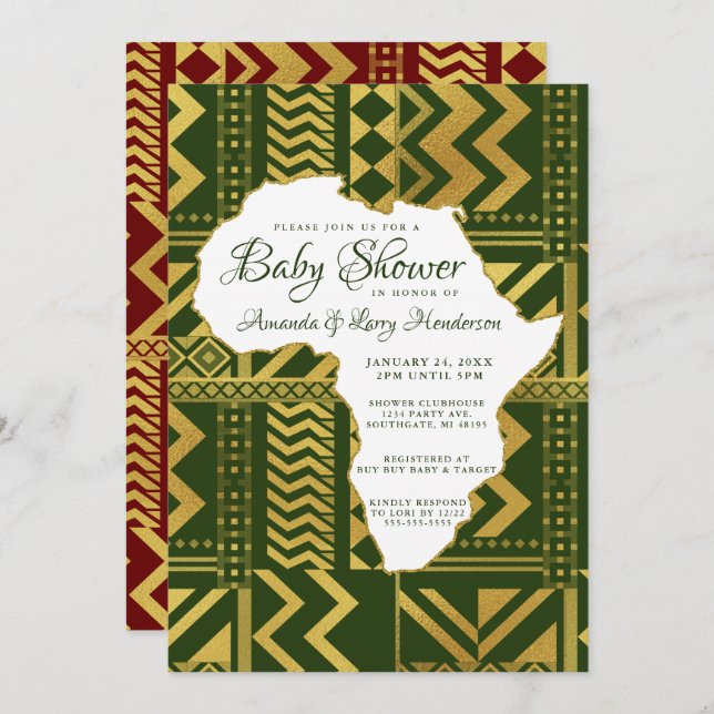 Africa Tribal Baby Shower Invitation (Front/Back)