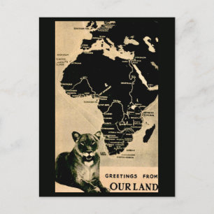 Africa Vintage Map Postcard