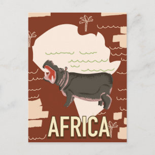 Africa vintage travel poster. postcard