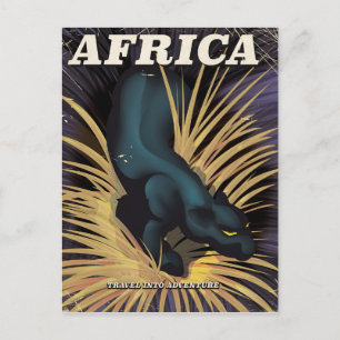 Africa vintage travel poster print postcard