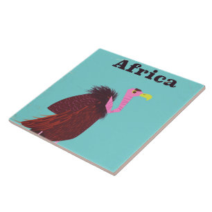 Africa Vulture vintage air travel poster Ceramic Tile