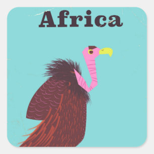 Africa Vulture vintage air travel poster Square Sticker