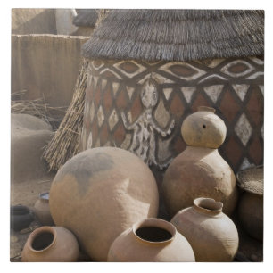 Africa, West Africa, Ghana, Sirigu. Handcrafted Ceramic Tile