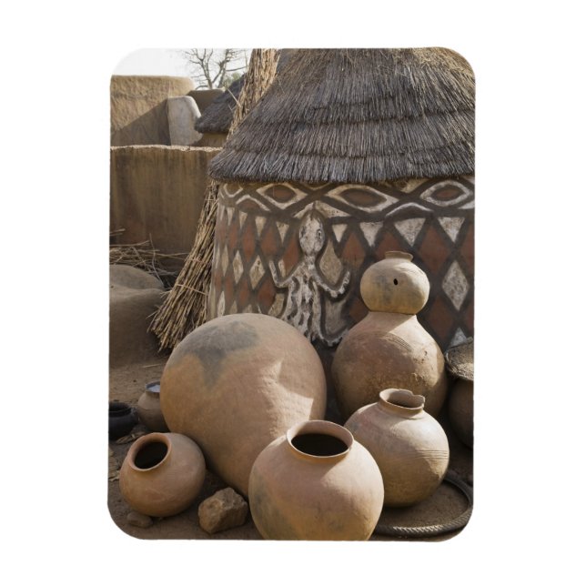 Africa, West Africa, Ghana, Sirigu. Handcrafted Magnet (Vertical)