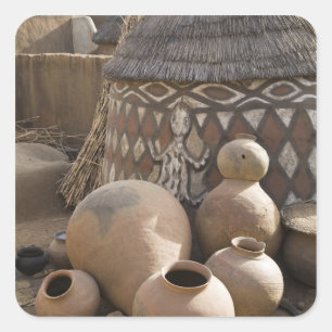 Africa, West Africa, Ghana, Sirigu. Handcrafted Square Sticker