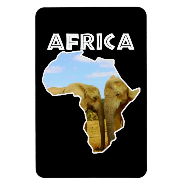 Africa Wildlife Continent Blue Sky Elephant Magnet (Vertical)
