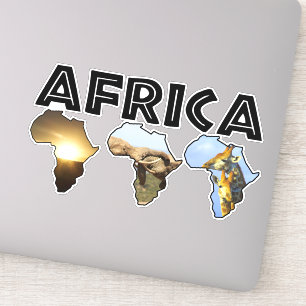 Africa Wildlife Continent Trio Black Text