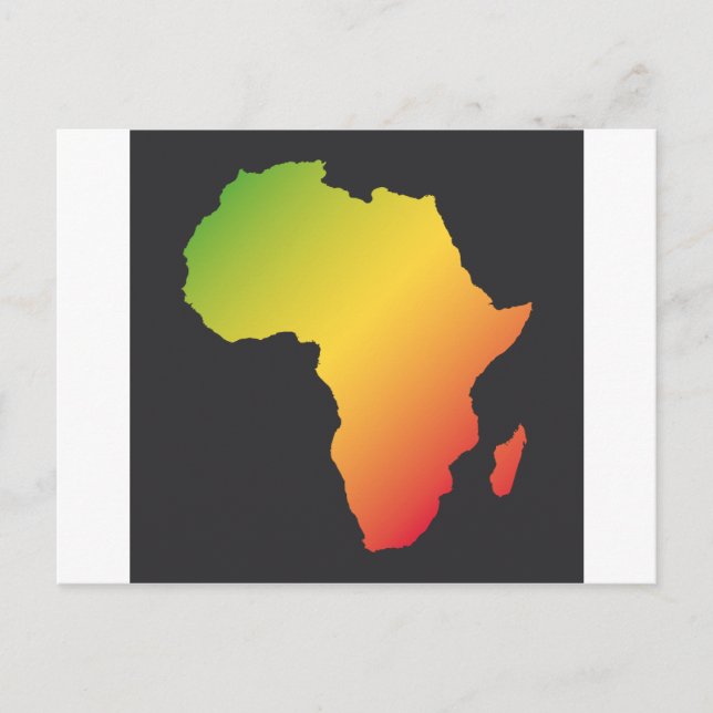 Africa with black background postcard (Front)