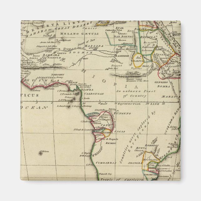 Africa with boundaries outlined magnet (Front)