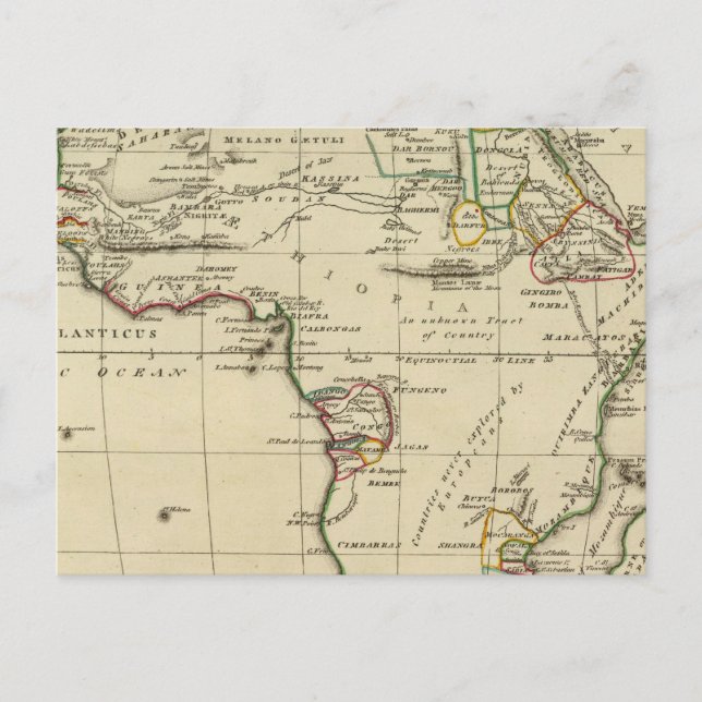 Africa with boundaries outlined postcard (Front)