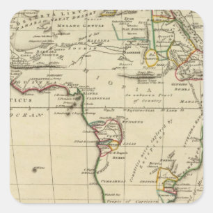 Africa with boundaries outlined square sticker