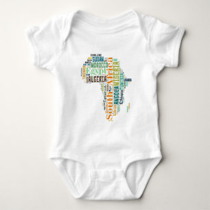 Africa Word Art Baby Bodysuit