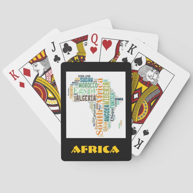 Africa Word Art Playing Cards (Back)