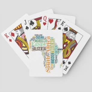 Africa Word Art Playing Cards