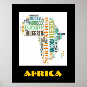 Africa Word Art Wall Poster