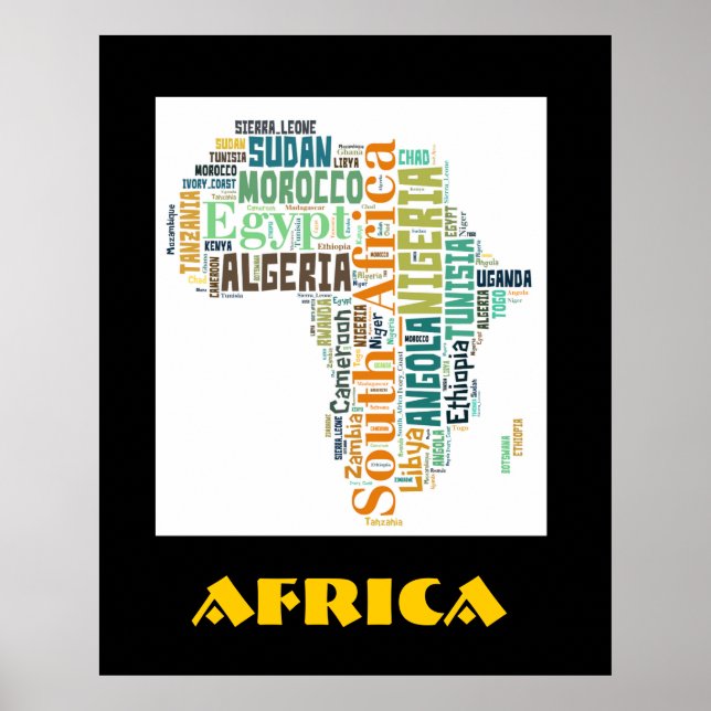 Africa Word Art Wall Poster (Front)