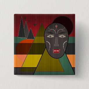 African 15 Cm Square Badge
