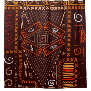 African Aboriginal Art Seamless Pattern Shower Curtain