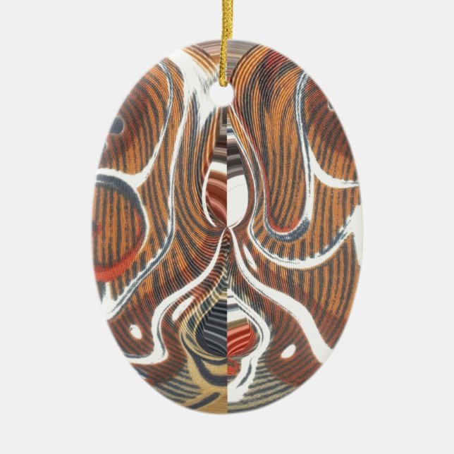 African Abstract Art Print Ceramic Ornament (Front)