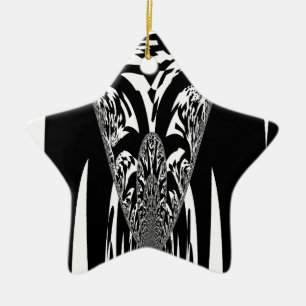 African Abstract Art Print Ceramic Tree Decoration