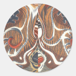 African Abstract Art Print Classic Round Sticker
