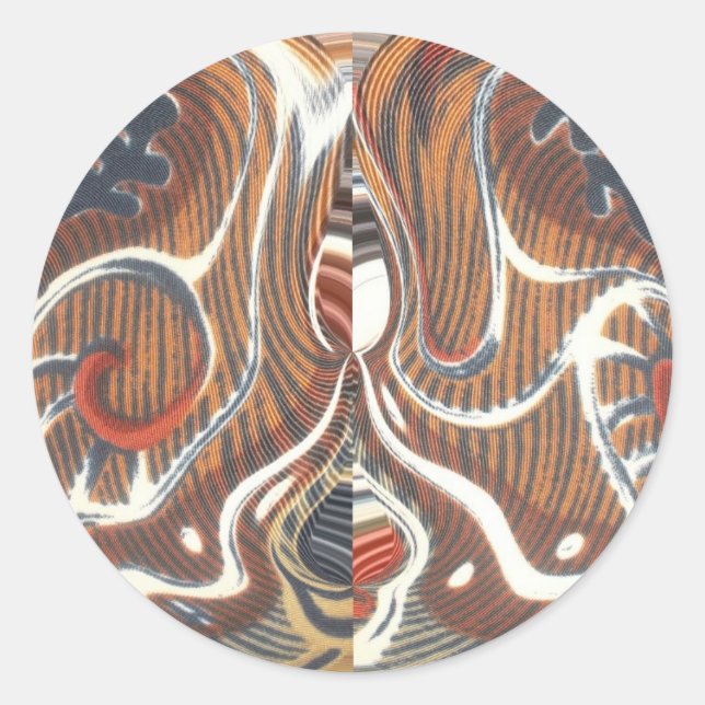 African Abstract Art Print Classic Round Sticker (Front)