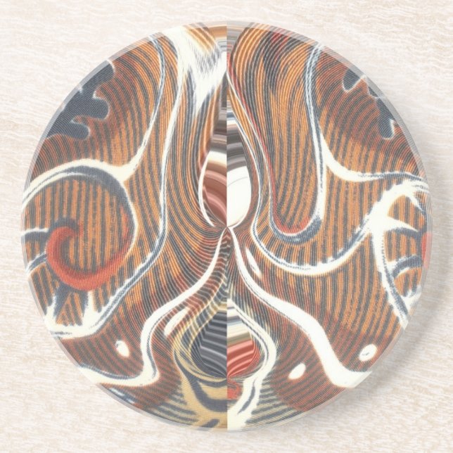 African Abstract Art Print Coaster (Front)