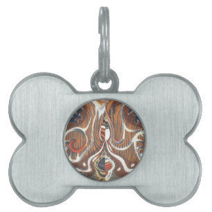 African Abstract Art Print Pet ID Tag