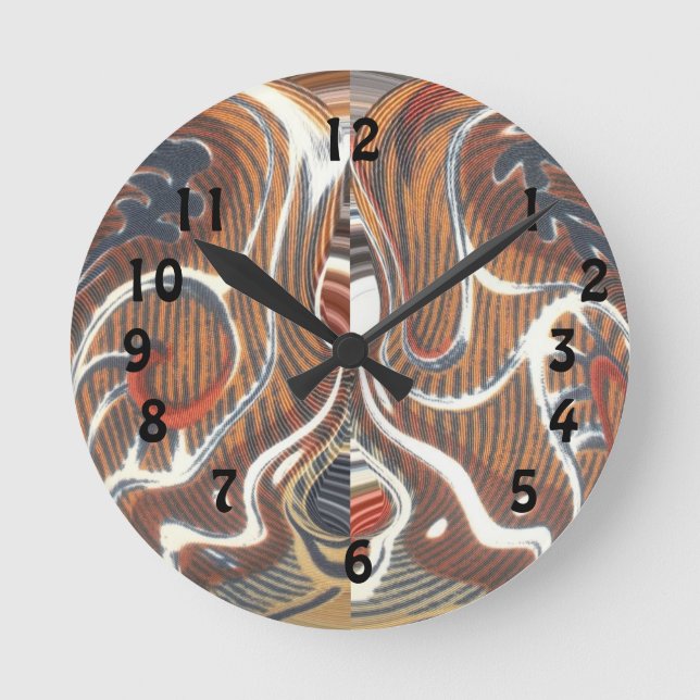 African Abstract Art Print Round Clock (Front)