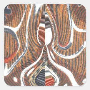 African Abstract Art Print Square Sticker