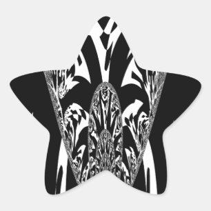 African Abstract Art Print Star Sticker