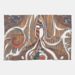 African Abstract Art Print Tea Towel