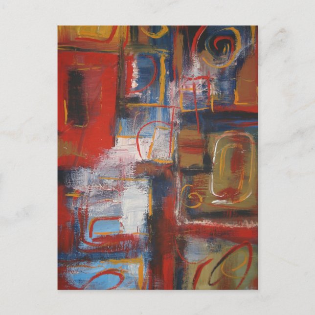 African Abstract Art - Squares & Circles Postcard (Front)