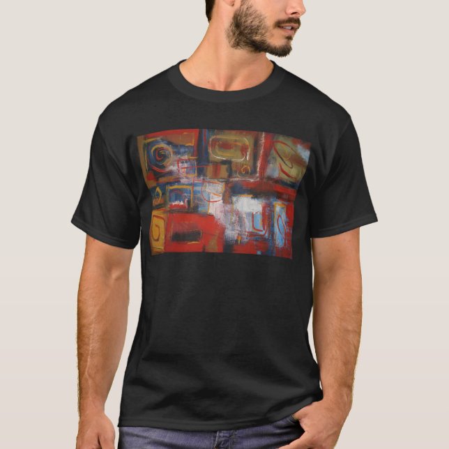 African Abstract Art - Squares & Circles T-Shirt (Front)