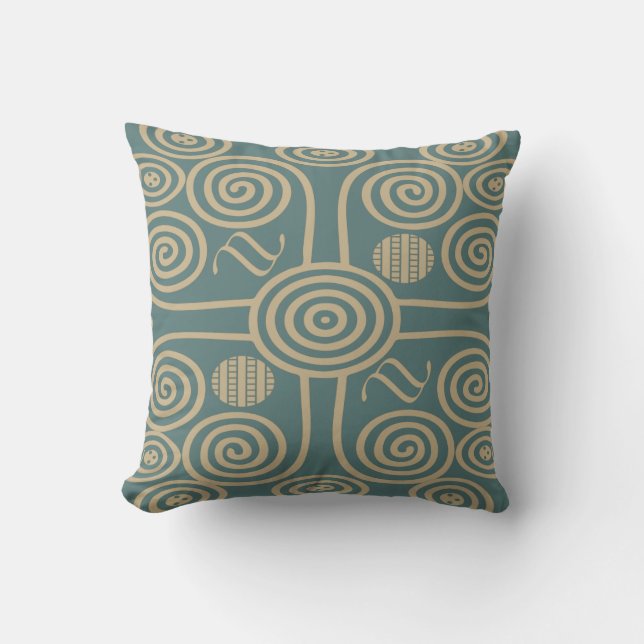 African abstract decorated geometric pattern cushion (Front)