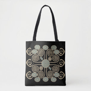 African abstract decorated geometric pattern tote bag