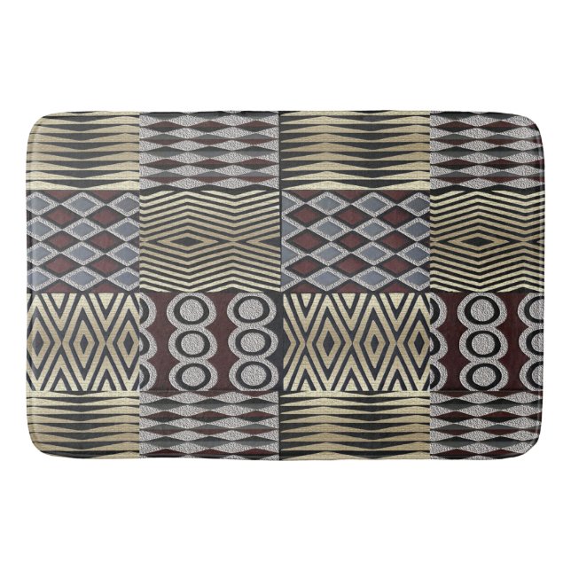African  Abstract Digital Print Pattern Bath Mat (Front)