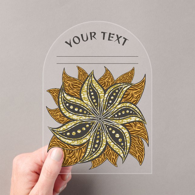 African Abstract Floral Batik Style Acrylic Invitations (Insitu (Handheld))