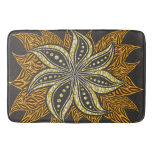 African Abstract Floral Batik Style Bath Mat
