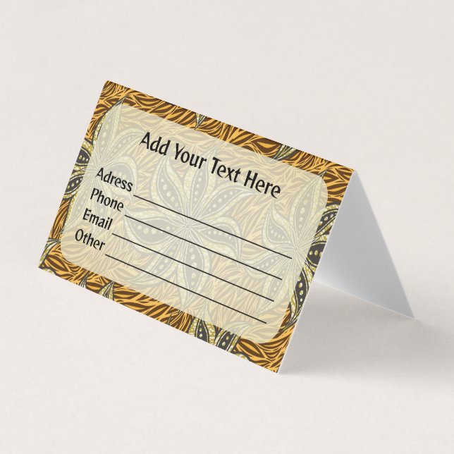 African Abstract Floral Batik Style Business Card (Front)