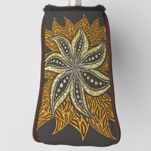 African Abstract Floral Batik Style Golf Head Cover