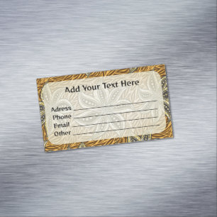 African Abstract Floral Batik Style Magnetic Business Card