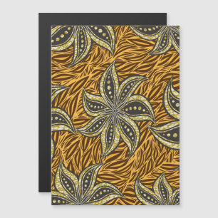 African Abstract Floral Batik Style Magnetic Invitation