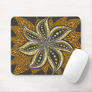 African Abstract Floral Batik Style Mouse Pad