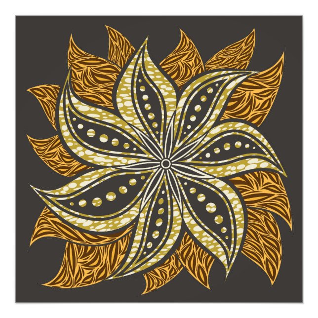 African Abstract Floral Batik Style Photo Print (Front)