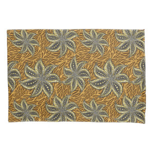 African Abstract Floral Batik Style Pillowcase