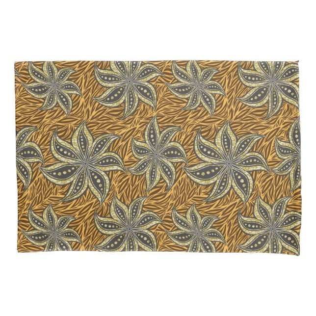 African Abstract Floral Batik Style Pillowcase (Front)
