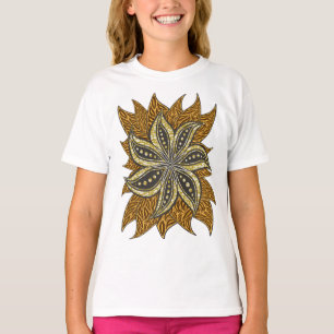 African Abstract Floral Batik Style T-Shirt