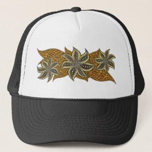 African Abstract Floral Batik Style Trucker Hat